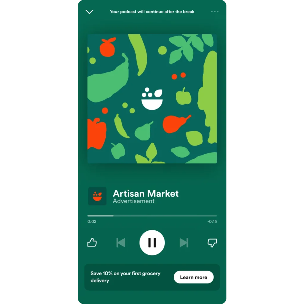 Simulación de anuncio en funcionamiento formato audio 