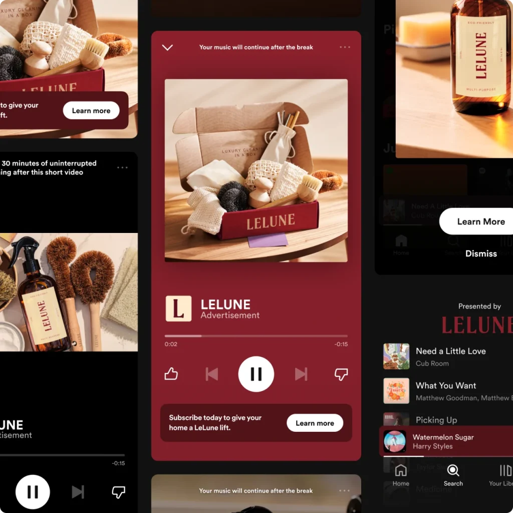 Colección de ADS en la aplicación Spotify